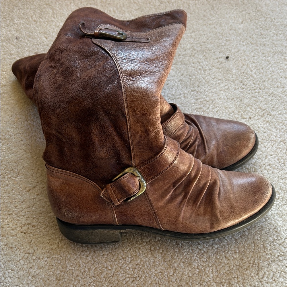 BareTraps Brown Ankle Boots with Buckle